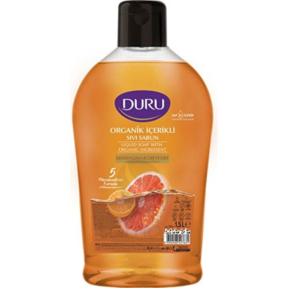 Duru Organik İçerikli Mandalina & Greyfurt Sıvı Sabun 1,5Lt