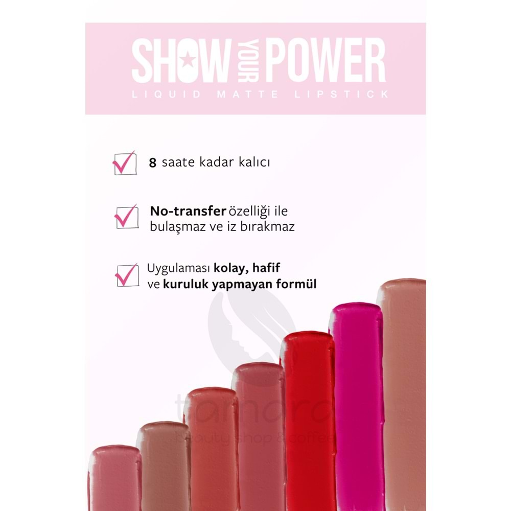 Show By Pastel Show Your Power Liquid Matte Lipstick- Likit Mat Ruj 608