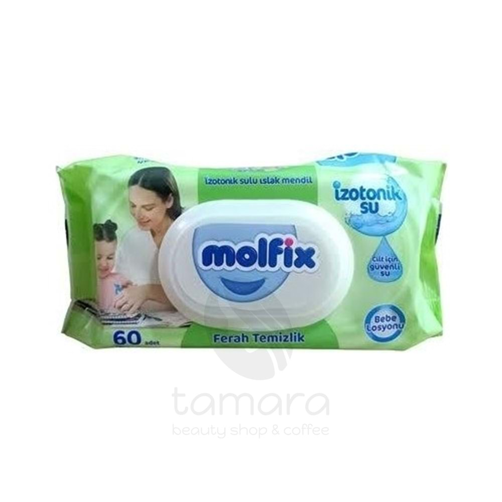 Molfix İzotonik Sulu Islak Mendil Ferah Bebek Temizlik Mendili 60 Yaprak