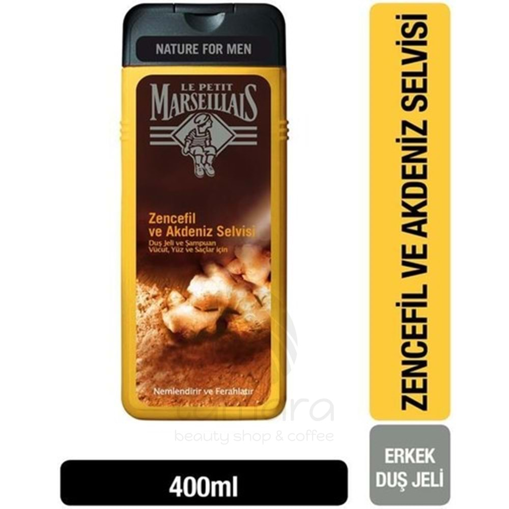 Le Petit Marseillais Zencefil ve Akdeniz Selvisi Duş Jeli 400 ml For Men