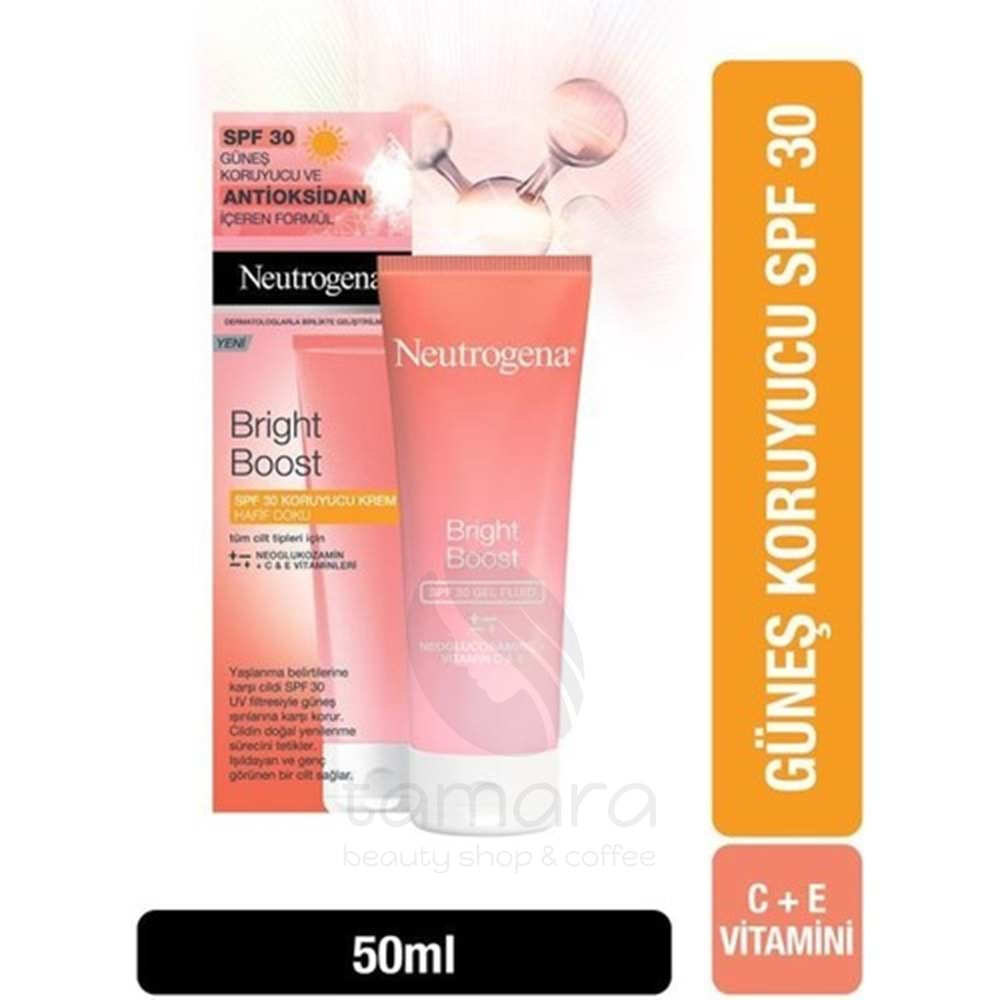 Neutrogena Bright Boost SPF 30 Koruyucu Krem Hafif Doku 50ml