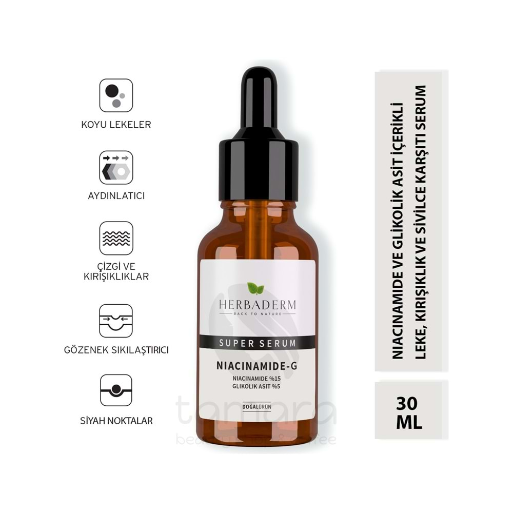 Herbaderm Süper Serum (Niacinamide %15 + Glikolik Asit %5) Leke, ve 30 Ml