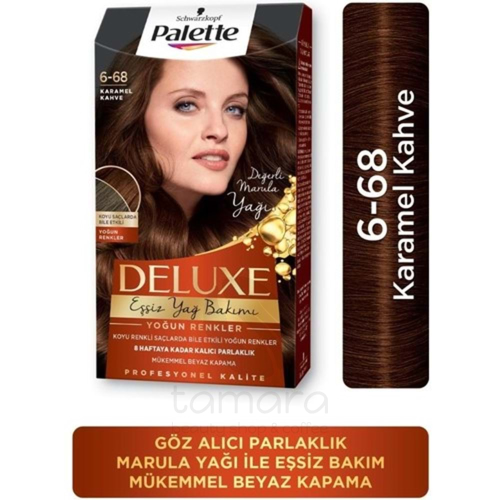 Palette Deluxe Yoğun Renkler 6-68 Karamel Kahve Saç Boyası