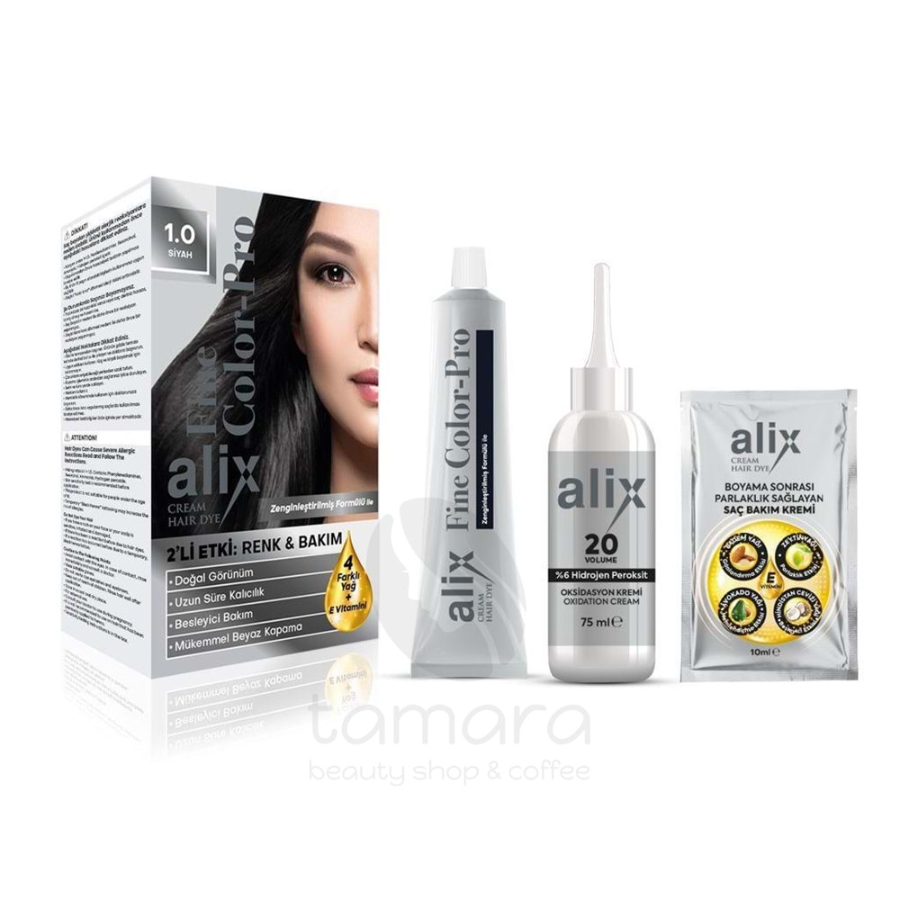 Alix Saç Boyası 1.0 Siyah 50 ml.