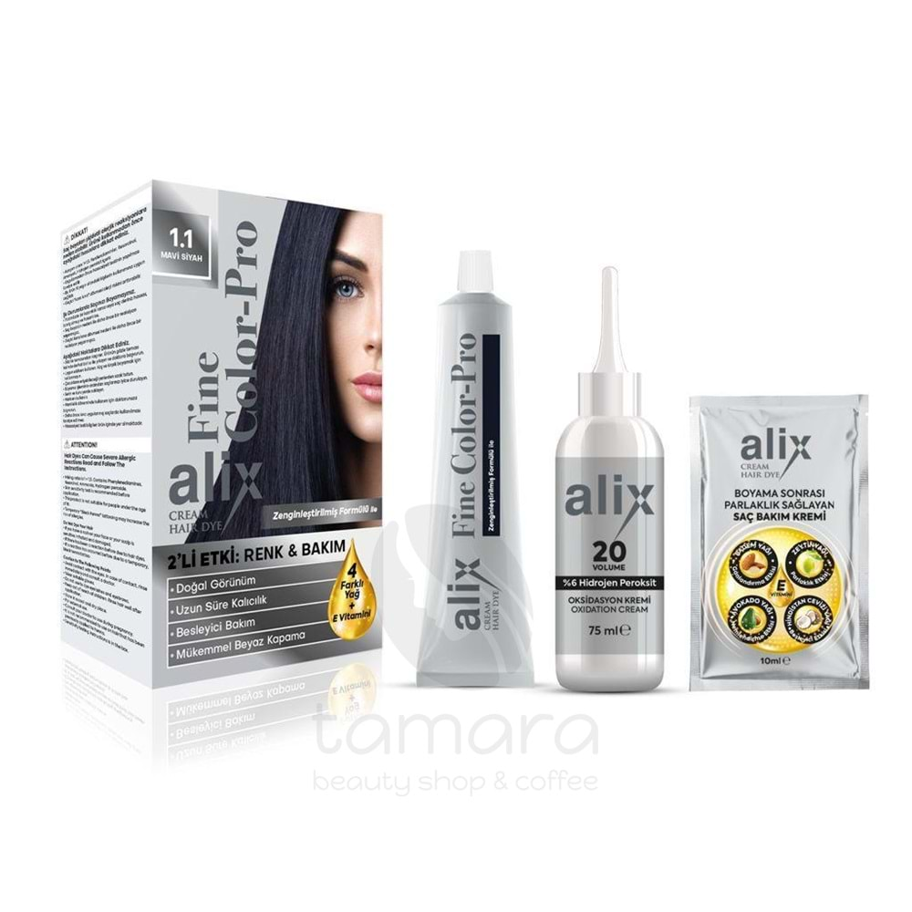 Alix Saç Boyası 1.1 Mavi Siyah 50 ml