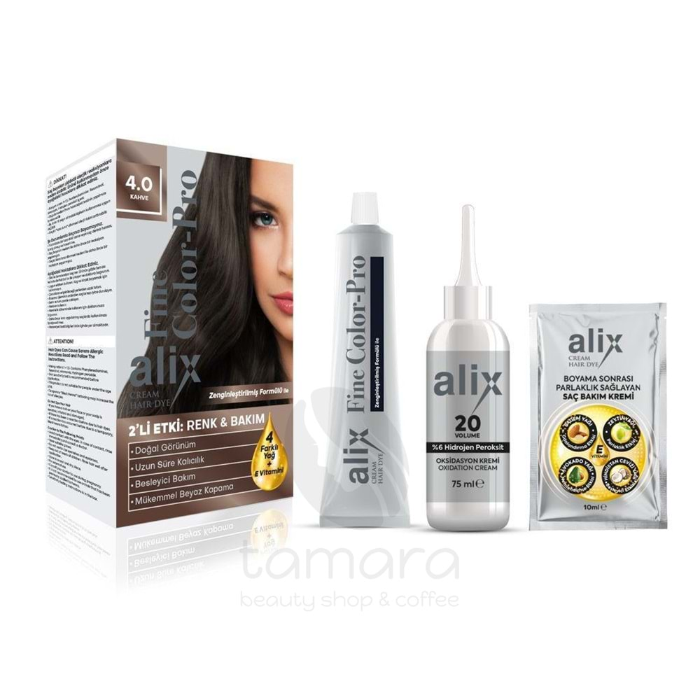 Alix Saç Boyası 4-0 Kahve 50ml