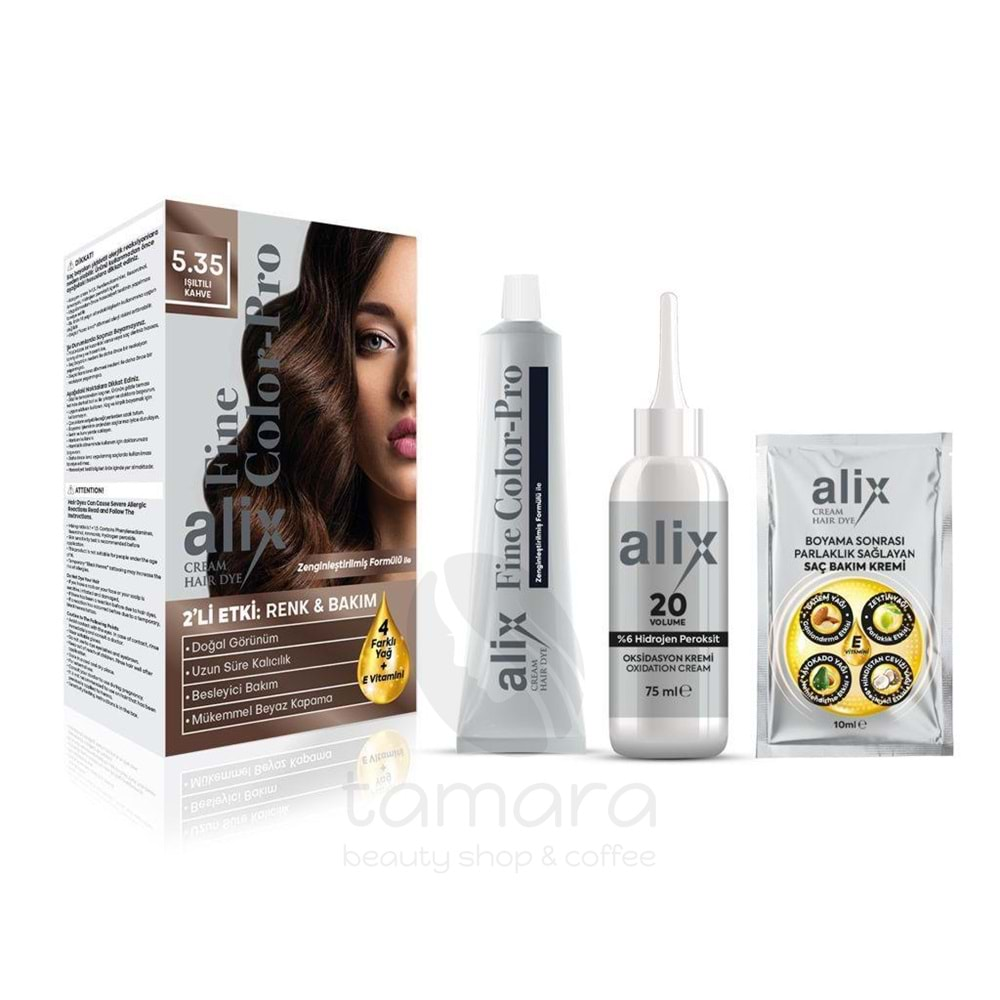 Alix Saç Boyası 5.35 Işıltılı Kahve 50 ml