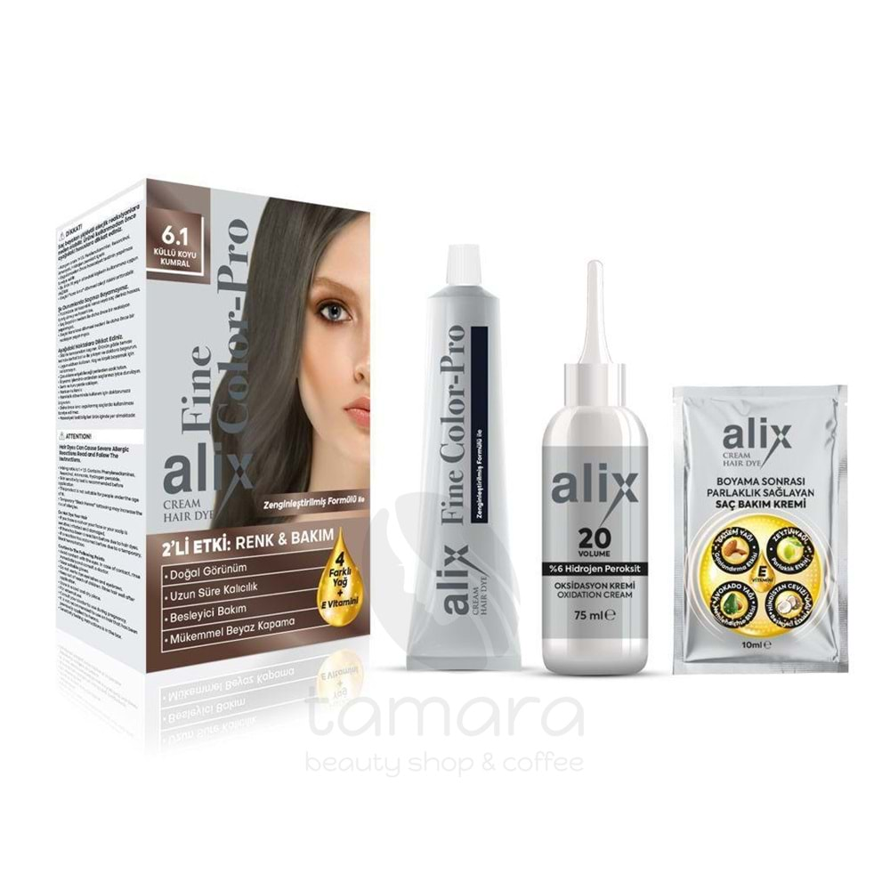 Alix Saç Boyası 6.1 Küllü Koyu Kumral 50 ml