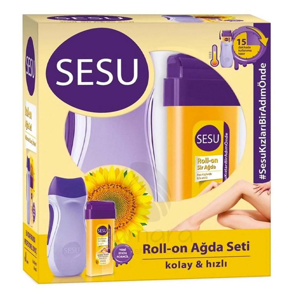 Sesu Roll-on Sir Ağda Isıtıcı Set Ayçiçeği Mor Makine