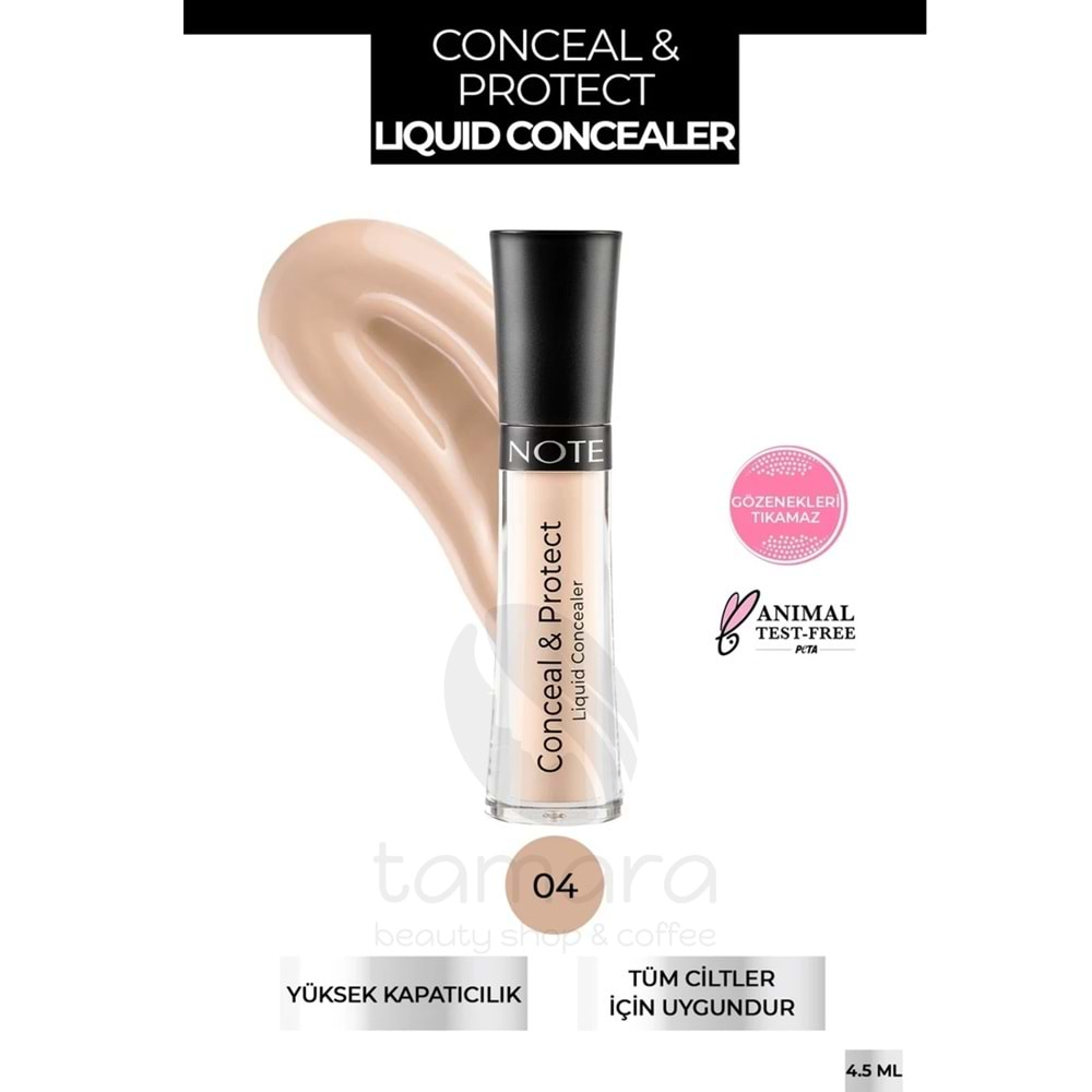 Note Conceal & Protect Likit Concealer Göz Altı Kapatıcısı 04