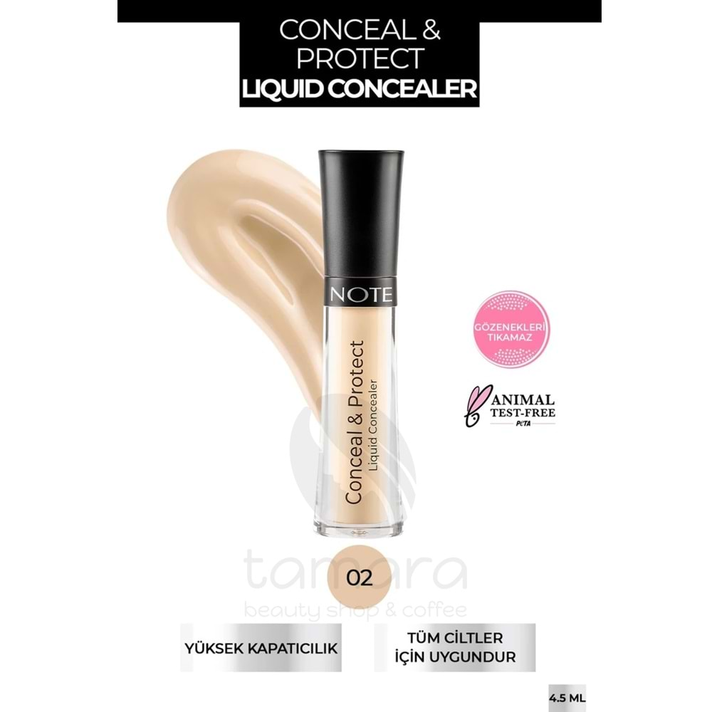 Note Conceal & Protect Likit Concealer Göz Altı Kapatıcısı 02