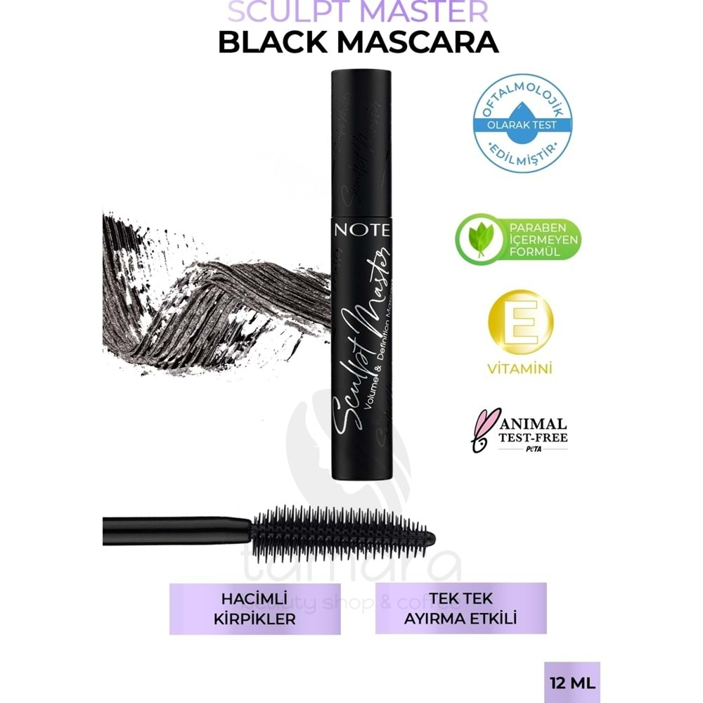 Note Sculpt Master Maskara Extra Black Tek Tek Ayırma Etkili