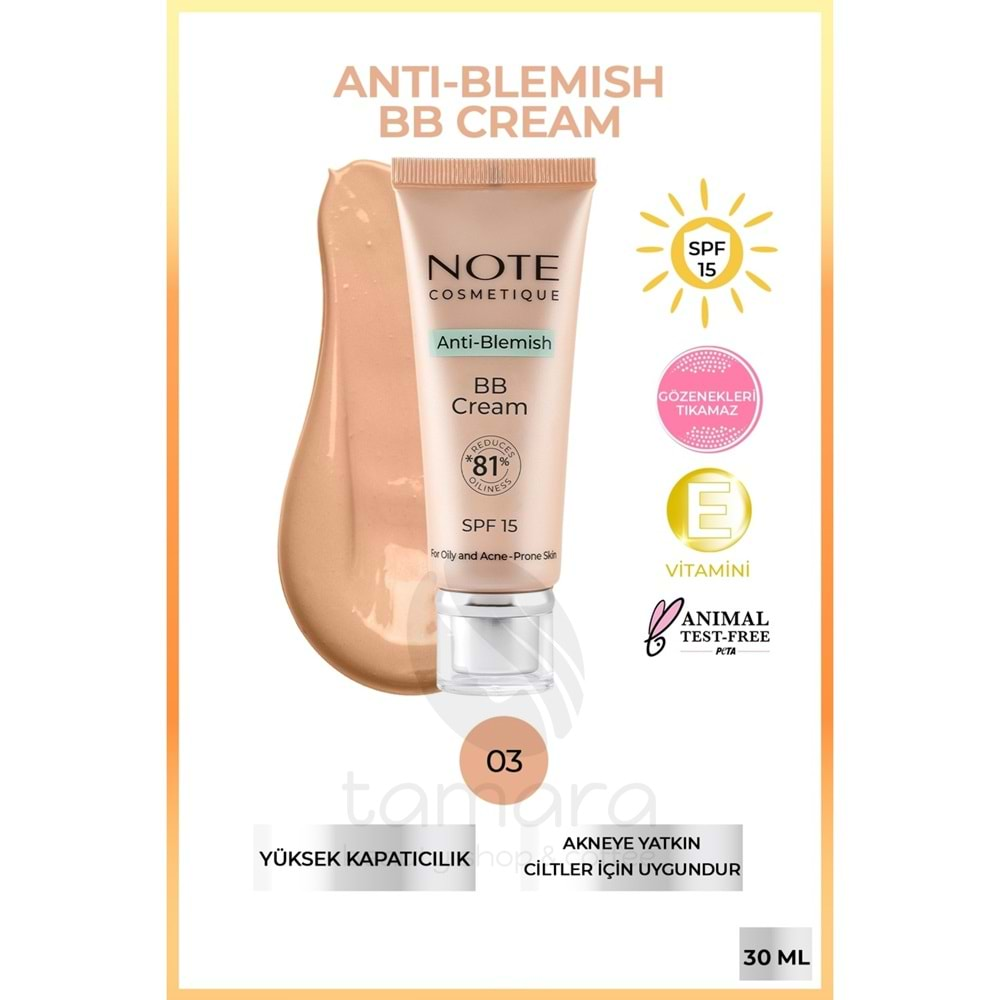 Note Anti-Blemish Bb Cream - Karrşıtı 03