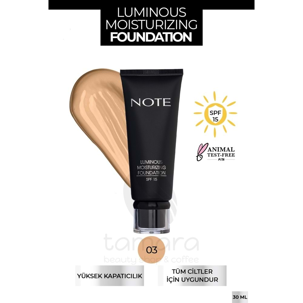 Note Luminous Moisturizing Fondöten 03 Medium Beige