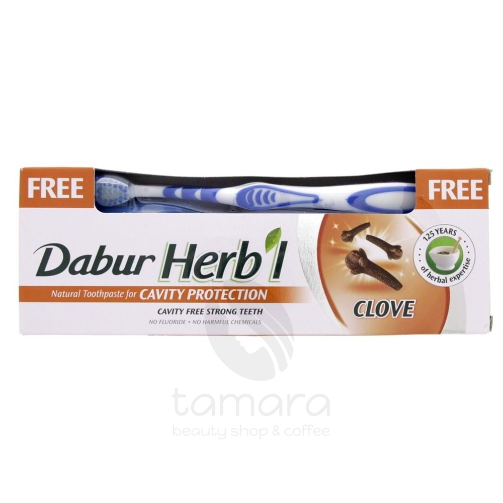 Dabur Herbal Diş Macunu Karanfil Özlü 150 g + Diş Fırçası Hediyeli