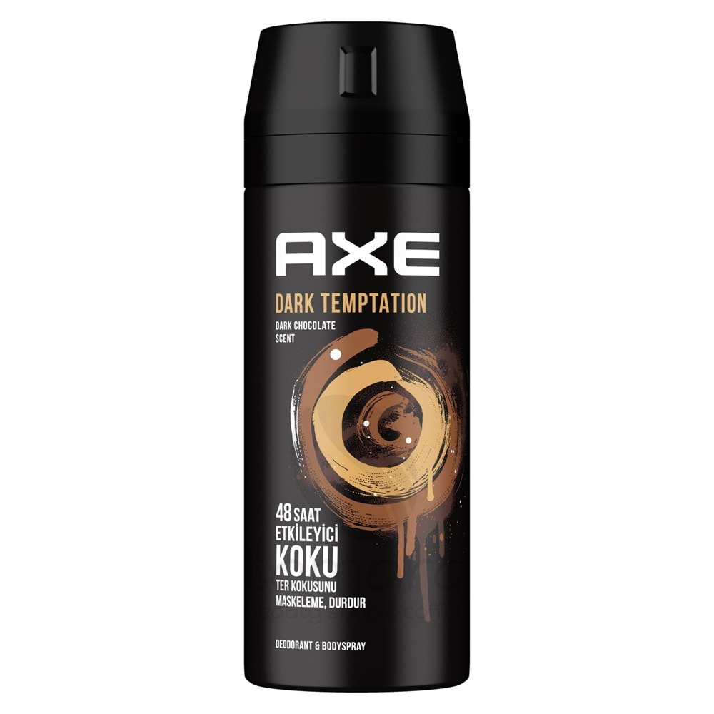 Axe Erkek Deodorant & Bodyspray Dark Temptation 48 Saat Etkileyici Koku Vücut Spreyi 150 ml