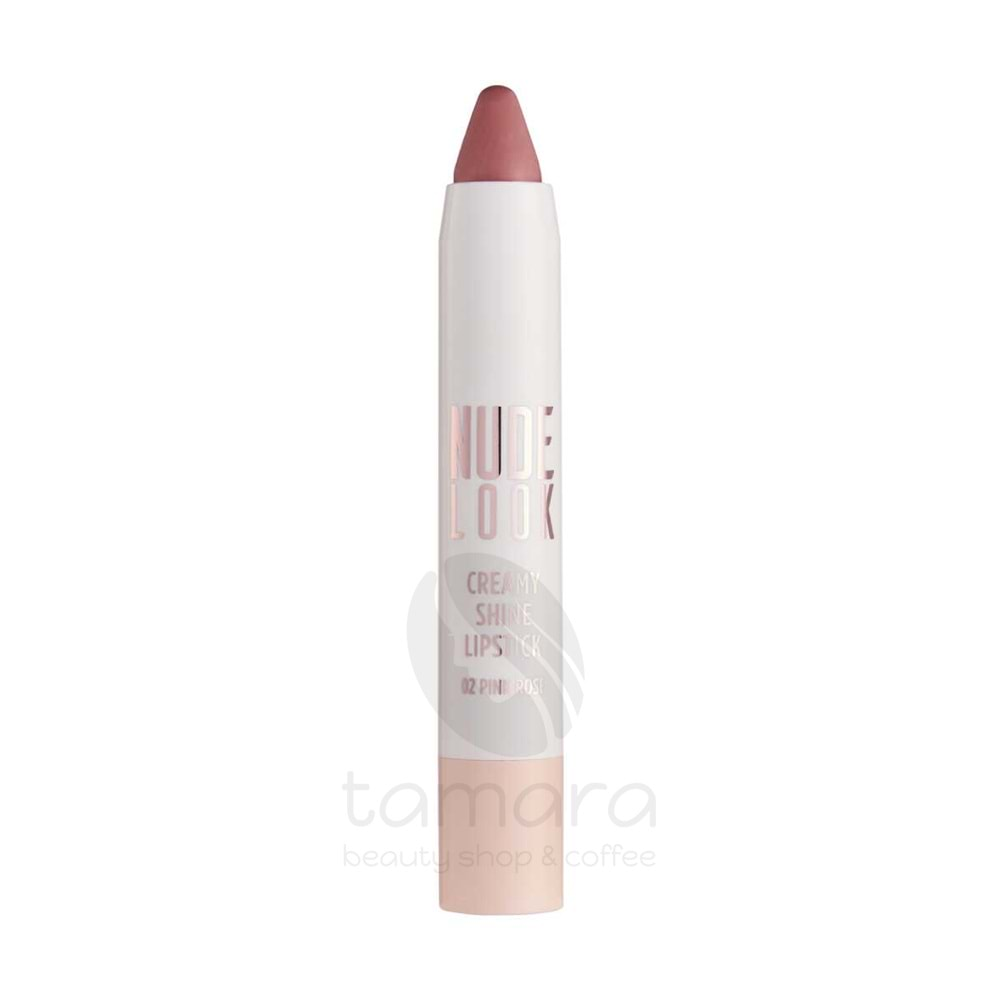 Golden Rose Nude Look Creamy Shine Lipstick-02 Pink Rose-Kalem Ruj