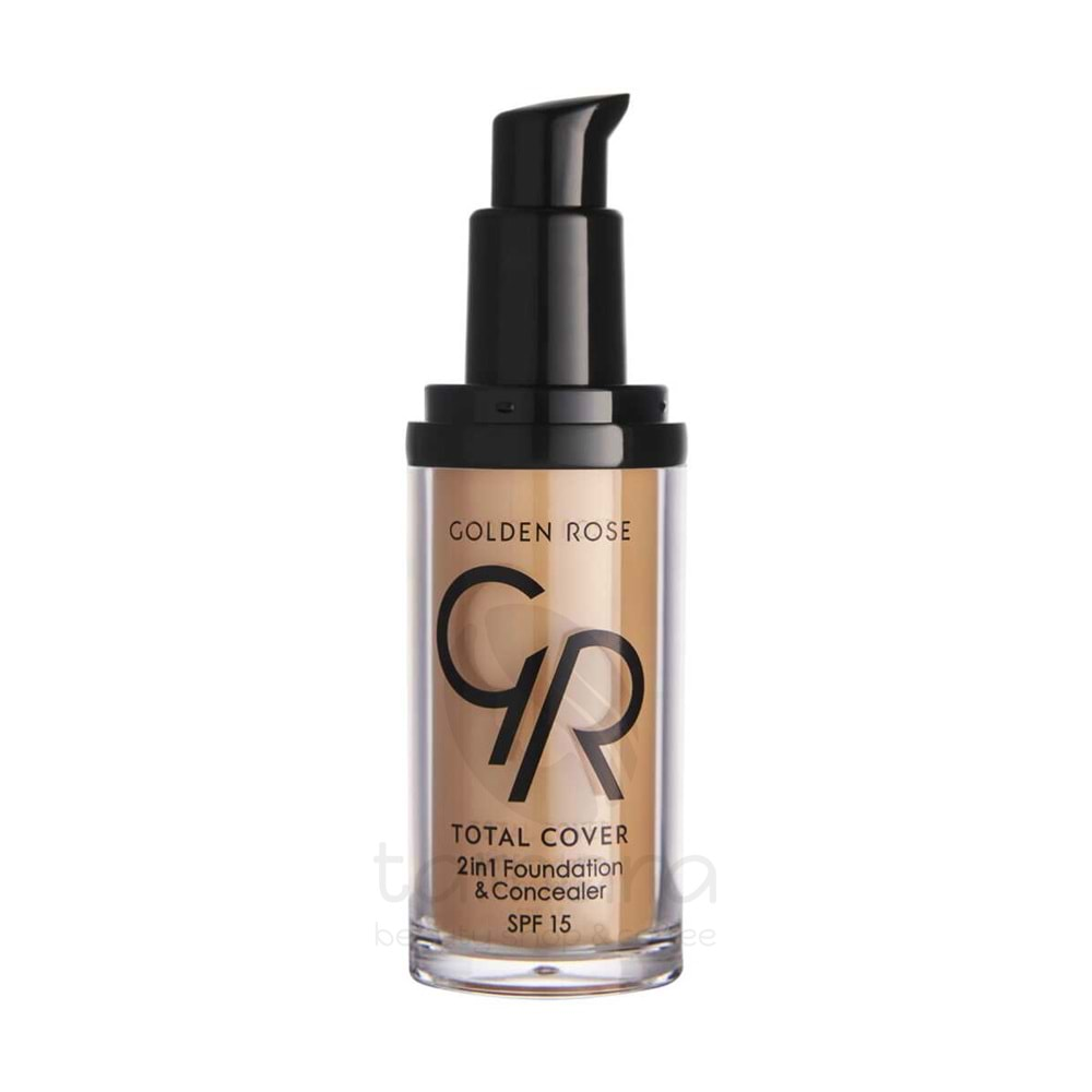 Golden Rose Total Cover 2in1 Foundation&Concealer-12 Light Beige-Kapatıcı Fondöten