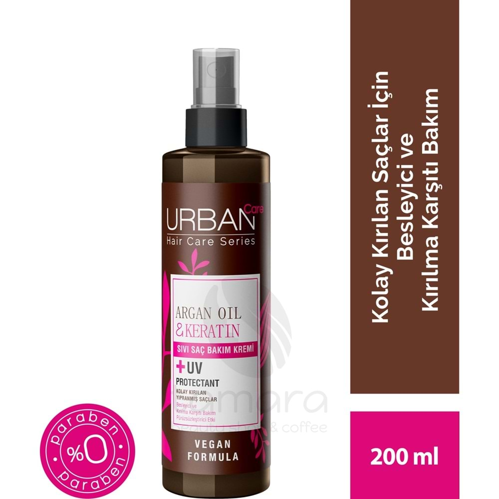 Urban Care Argan Yağı Kolay Kırılan Yıpranmış Saçlara Özel Sıvı Saç Bakım Kremi-Vegan-200 ML