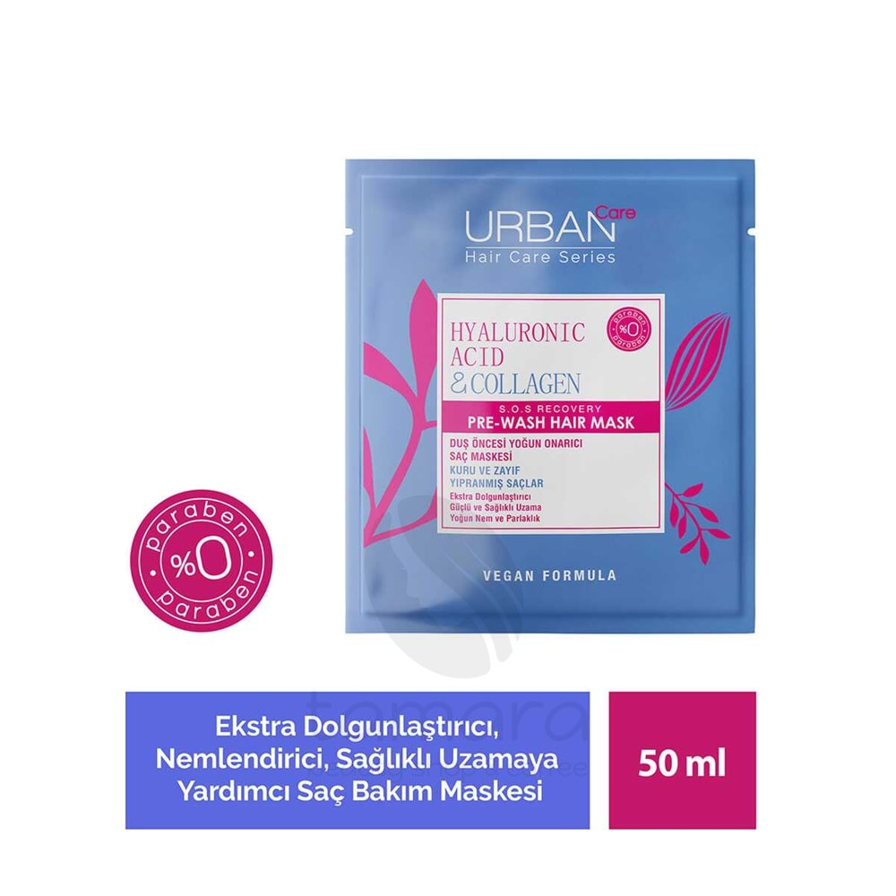 Urban Care Hyaluronic Acid & Collagen Duş Öncesi Saç Bakım Maskesi