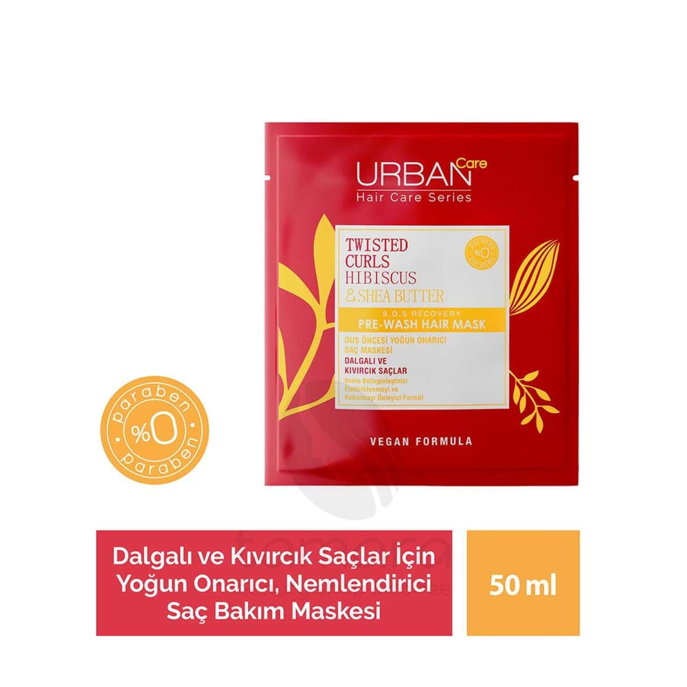 Urban Care Twisted Curls Hibiscus & Shea Butter Duş Öncesi Saç Bakım Maskesi