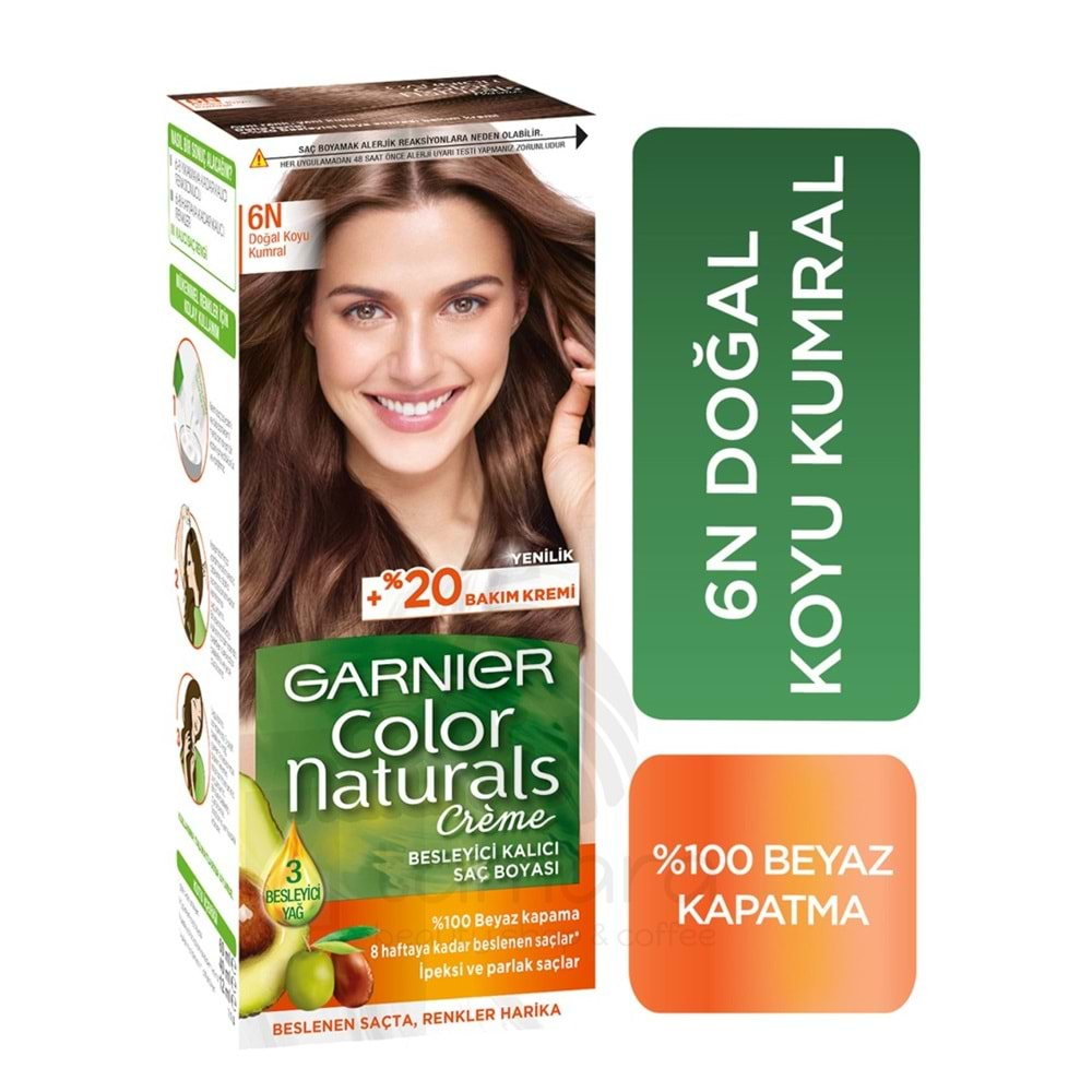 Garnier Color Naturals Krem Saç Boyası 6N Doğal Koyu Kumral