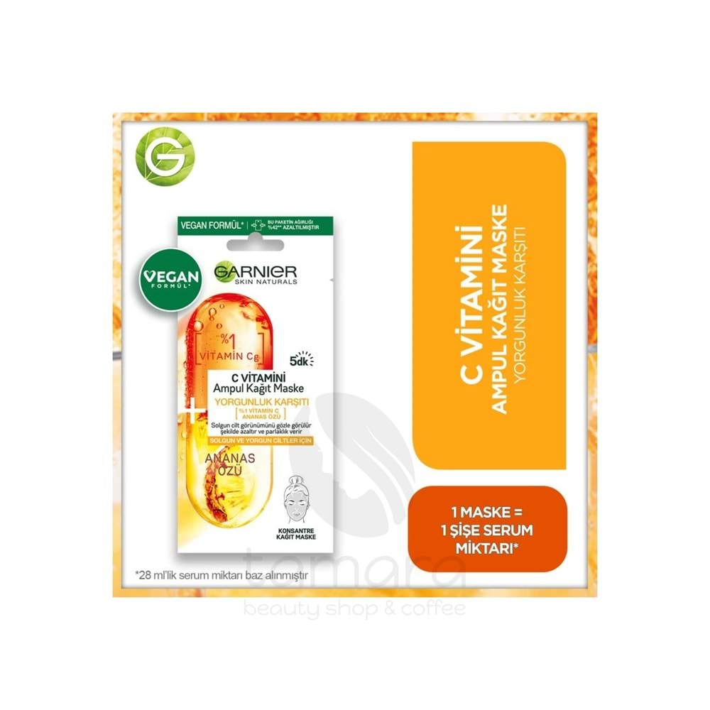 Garnier C Vitamini Ampul Kağıt Maske