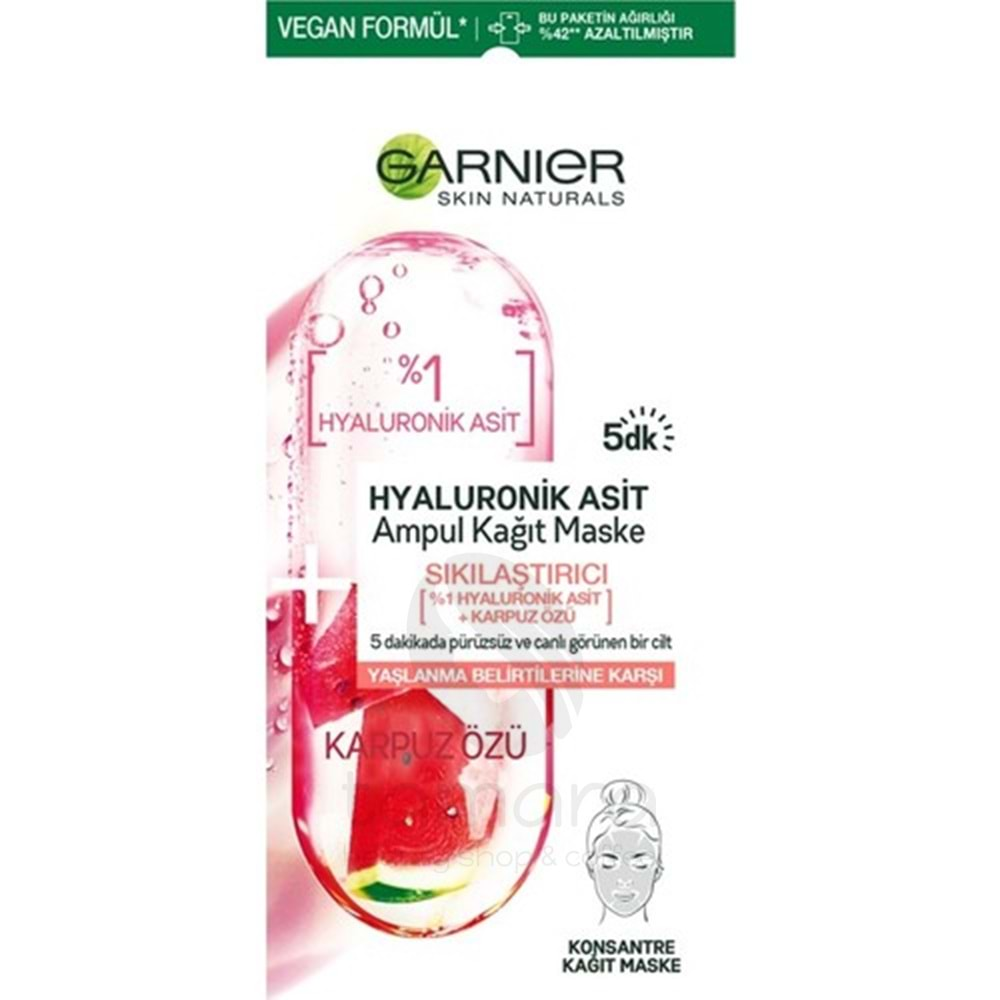 Garnier Skın Naturals Hyaluronik Asit Ampul Kağıt Maske Sıkılaştırıcı