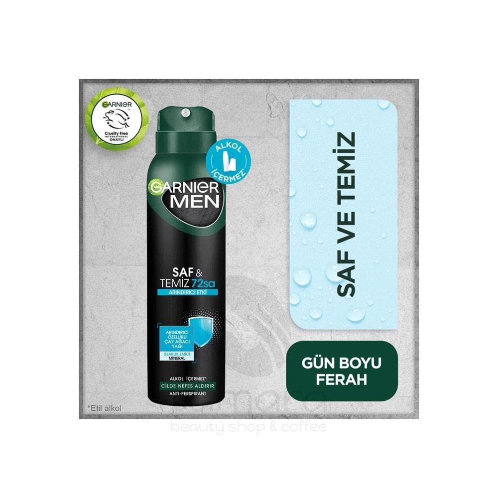 Garnier Men Saf ve Temiz Aerosol 150 ml Sprey