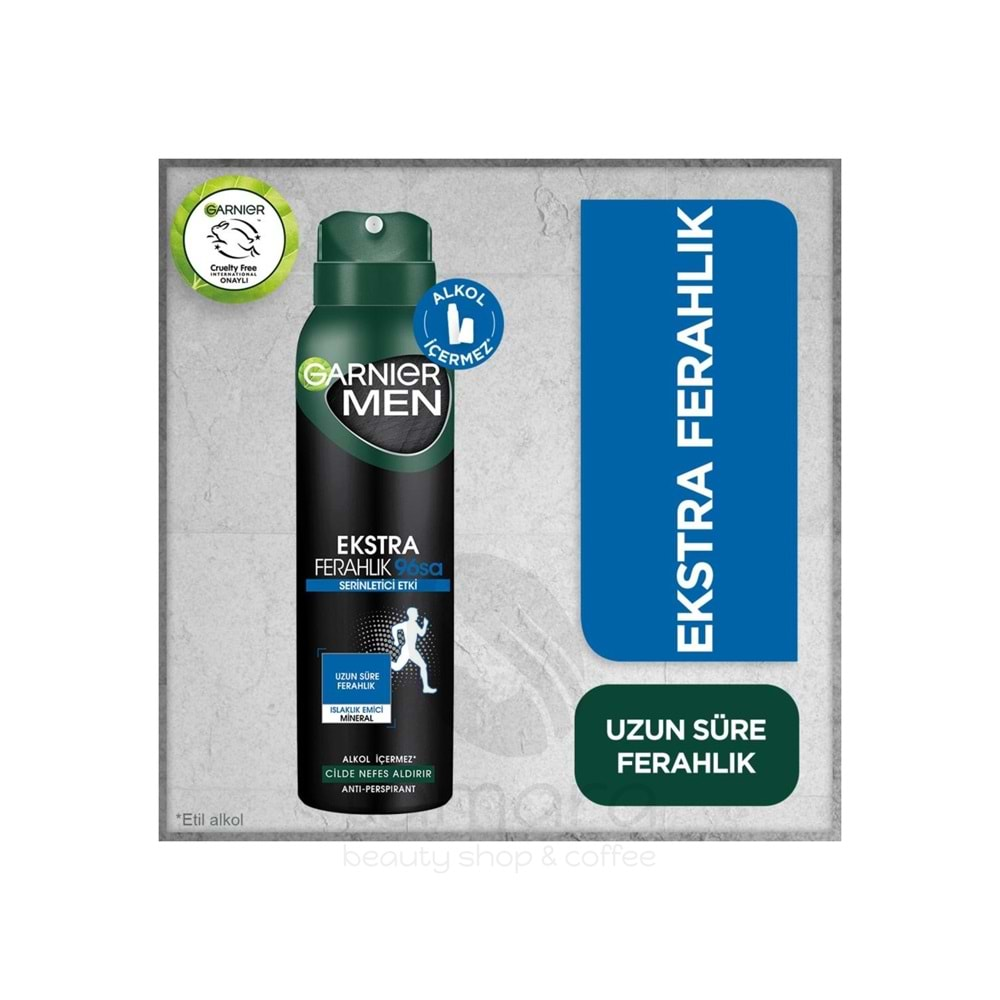 Garnier Men Ekstra Ferahlık Aerosol 150 ml Sprey Deodorant