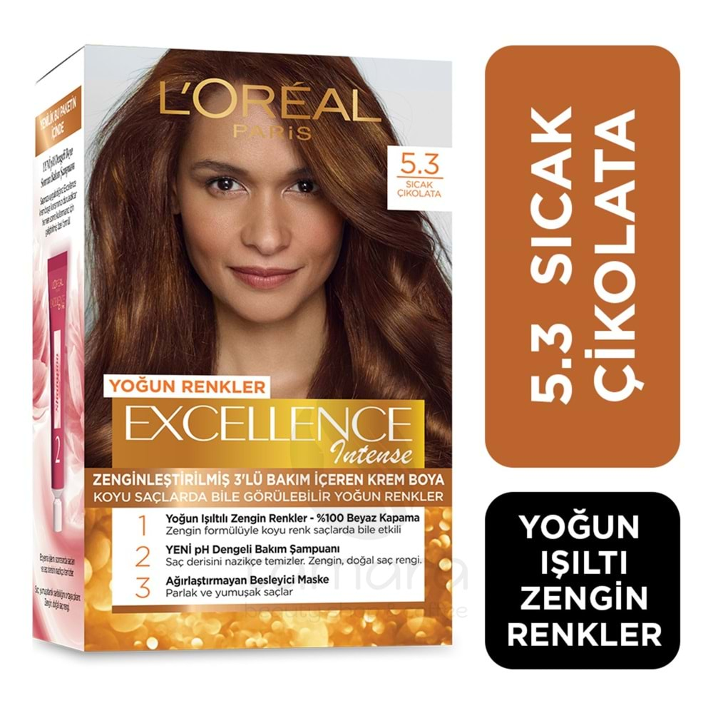 Loreal Paris Excellence Intense Saç Boyası 5.3 Sıcak Çikolata