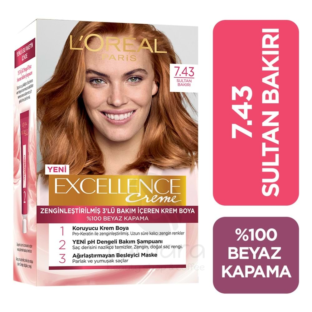 Loreal Paris Excellence Intense Saç Boyası 7.43 Sultan Bakırı