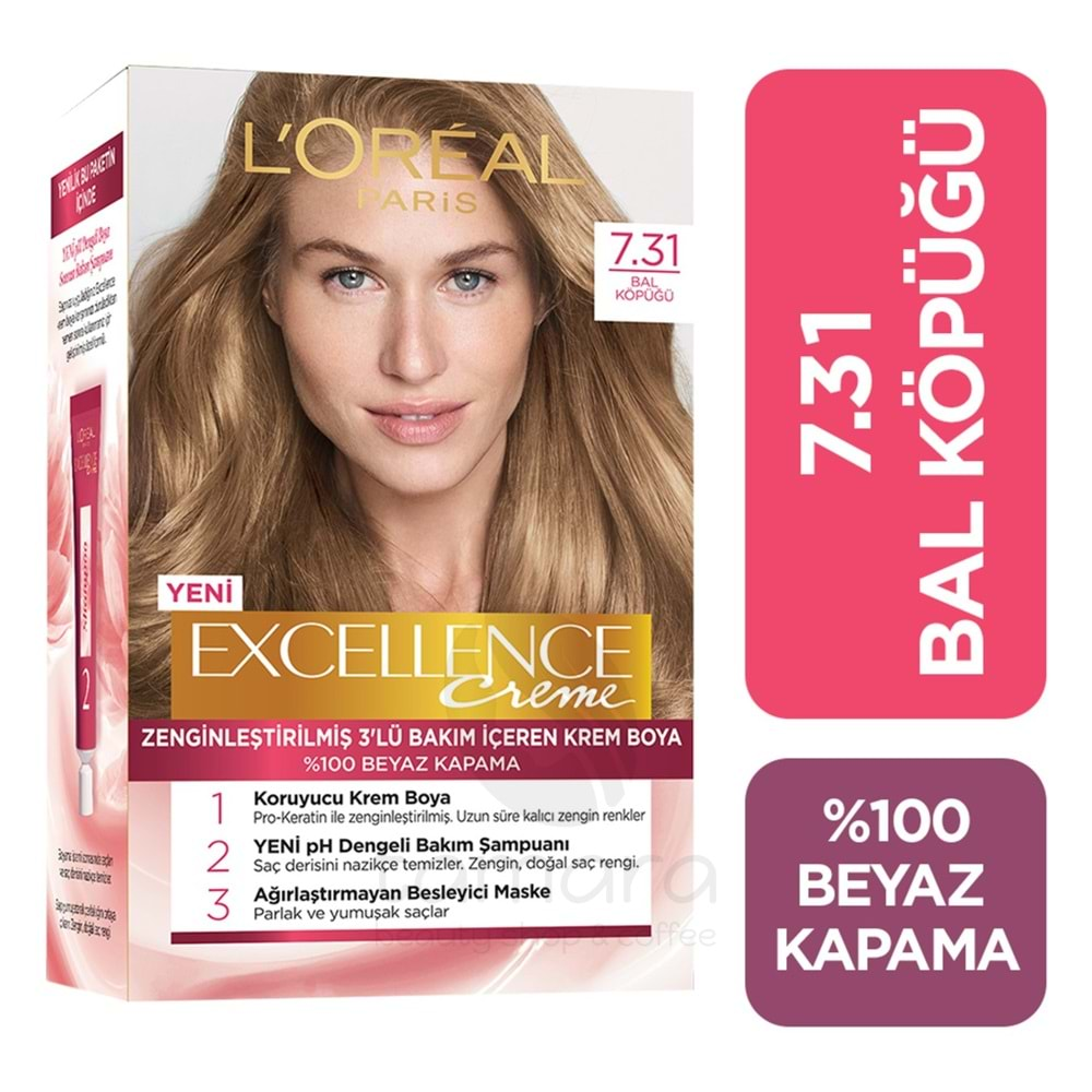 Loreal Paris Excellence Creme Saç Boyası 7.31 Bal Köpüğü