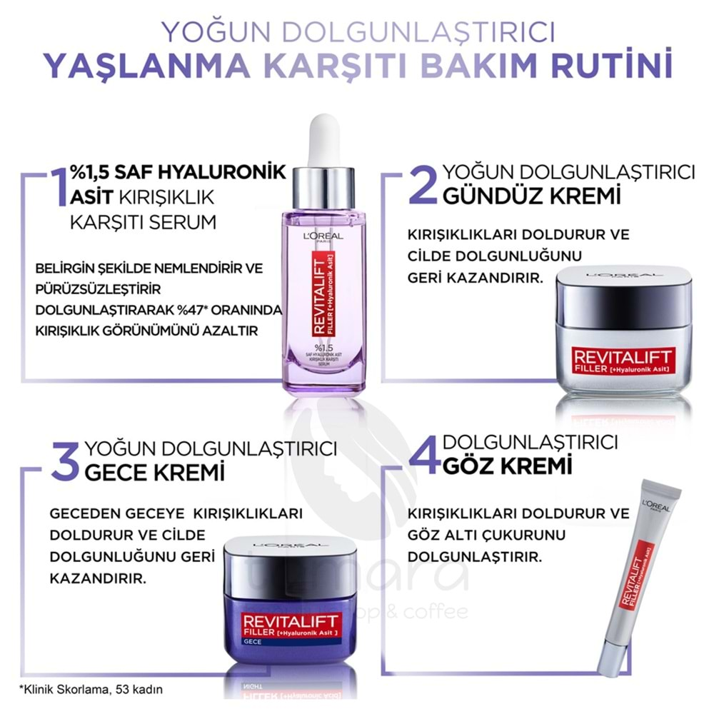 Loreal Paris Revitalift Filler Gündüz Kremi 50 ml