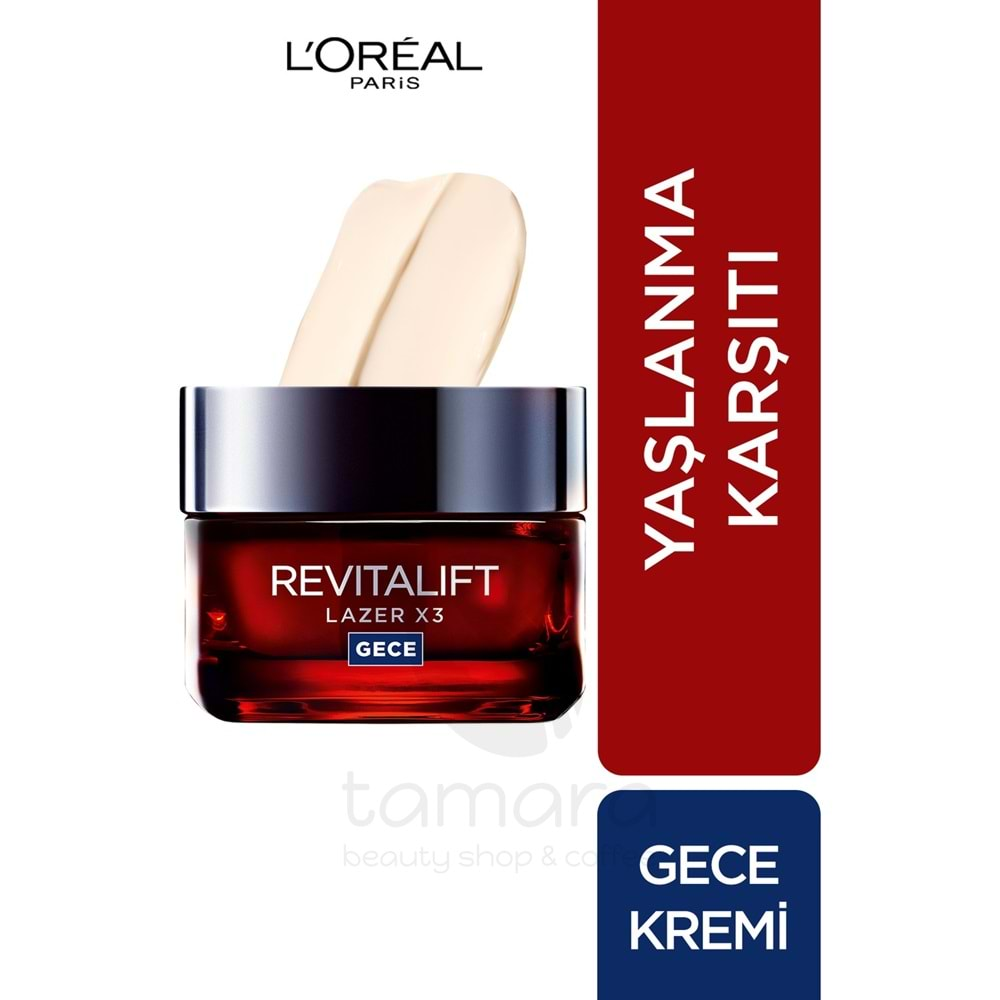 Loreal Paris Revitalift Lazer X3 Yoğun Yaşlanma Karşıtı Gece Bakım Kremi