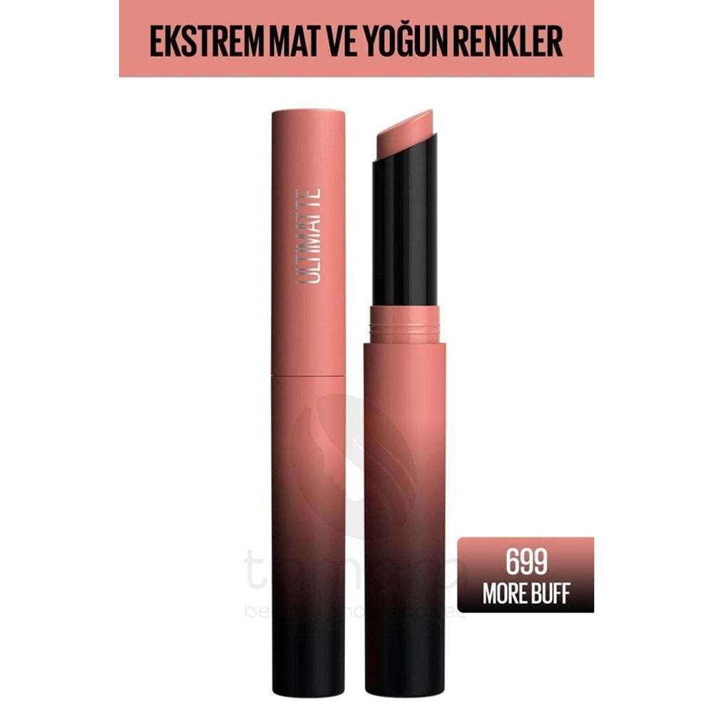 Maybelline New York Color Sensational Ultimatte Mat Ruj- 699 More Buff (NUDE)