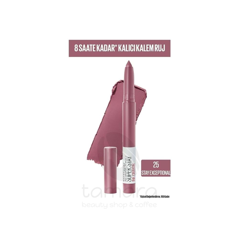 Maybelline New York Super Stay Ink Crayon Kalem Mat Ruj - 25 Stay Exceptional