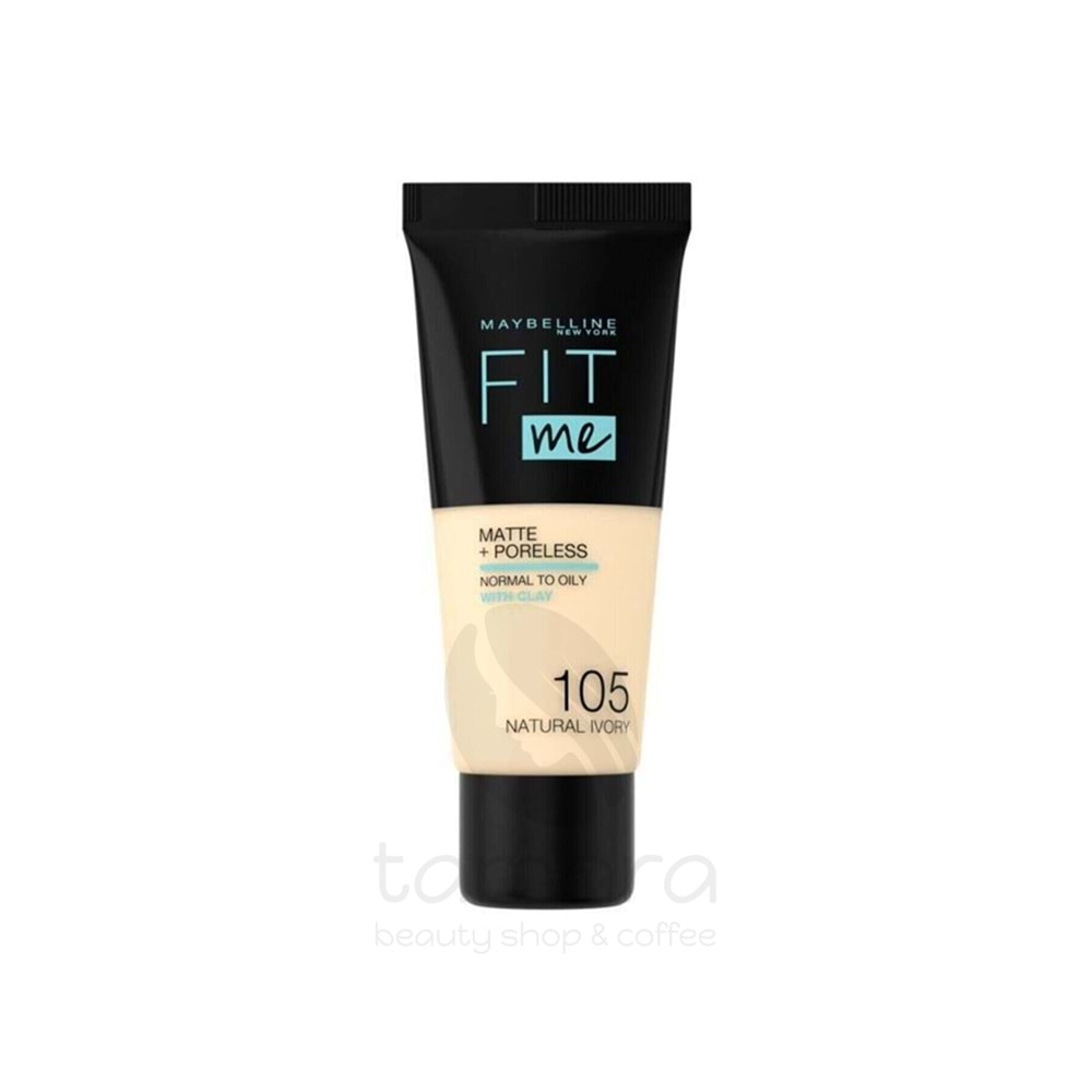 Maybelline New York Mat Fondöten - Fit Me Matte + Poreless Foundation 105 Natural Ivory