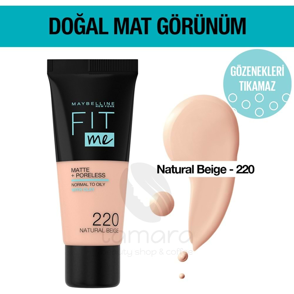 Maybelline New York Fit Me Matte Fondöten 220 Natural Beige