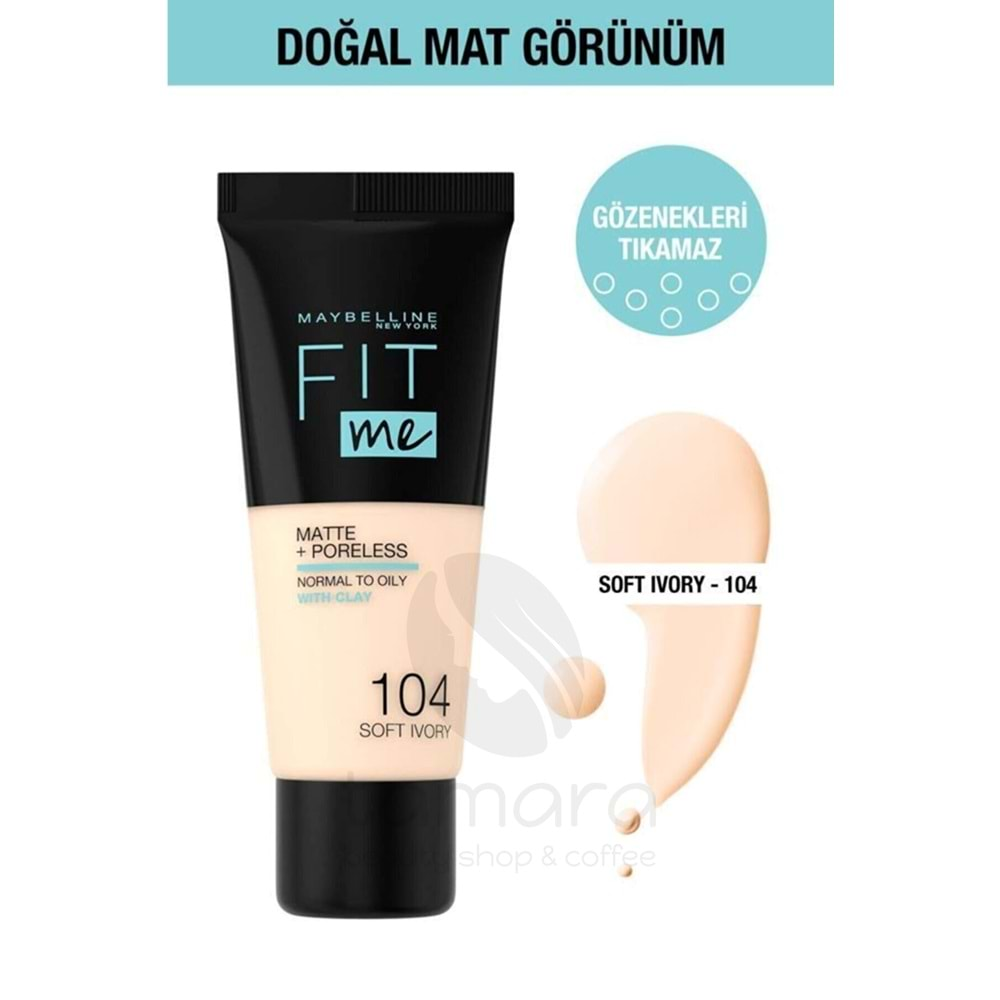 Maybelline New York Fit Me Matte+poreless Fondöten - 104 Soft Ivory