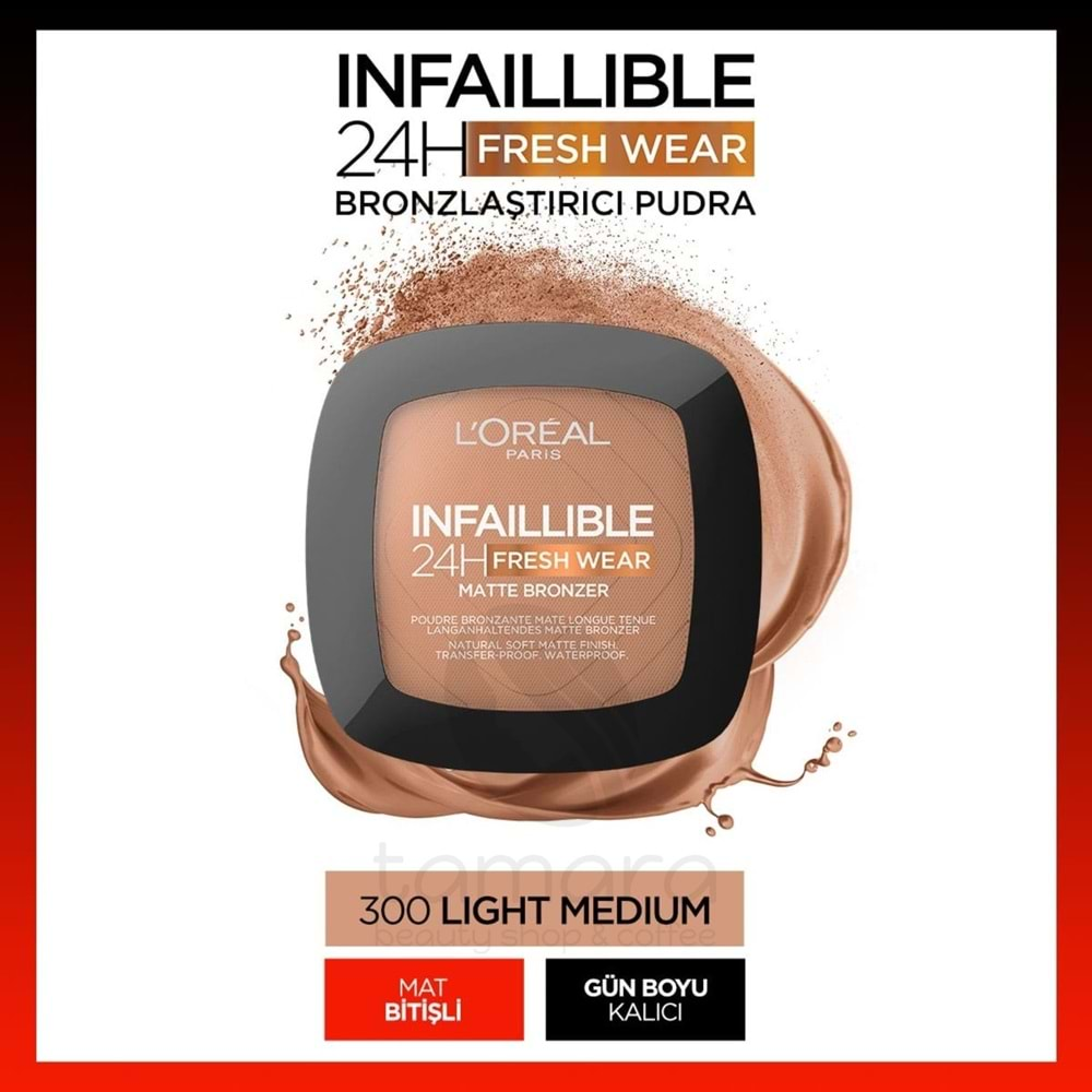 Loreal Paris Infaillible 24H Fresh Wear Bronzlaştırıcı Pudra - 300 Light Medium