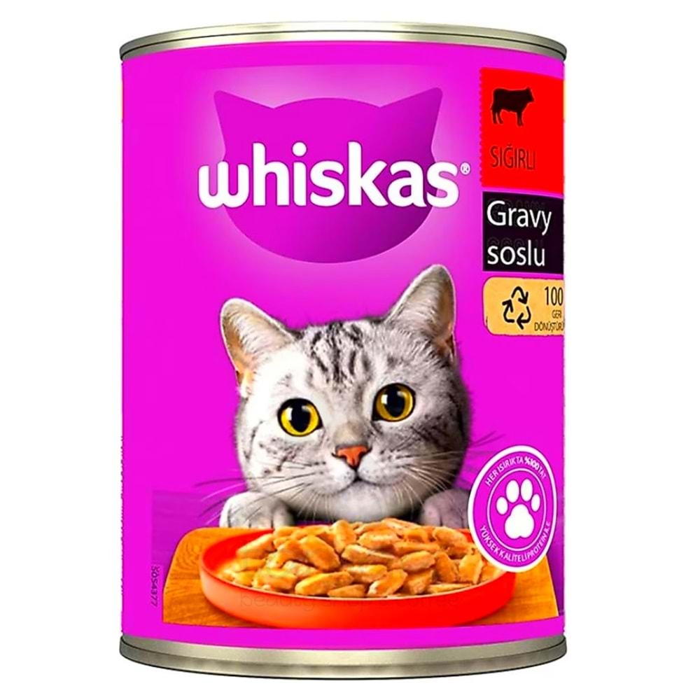 Whiskas Sığır Etli 400 gr Yetişkin Kedi Konservesi