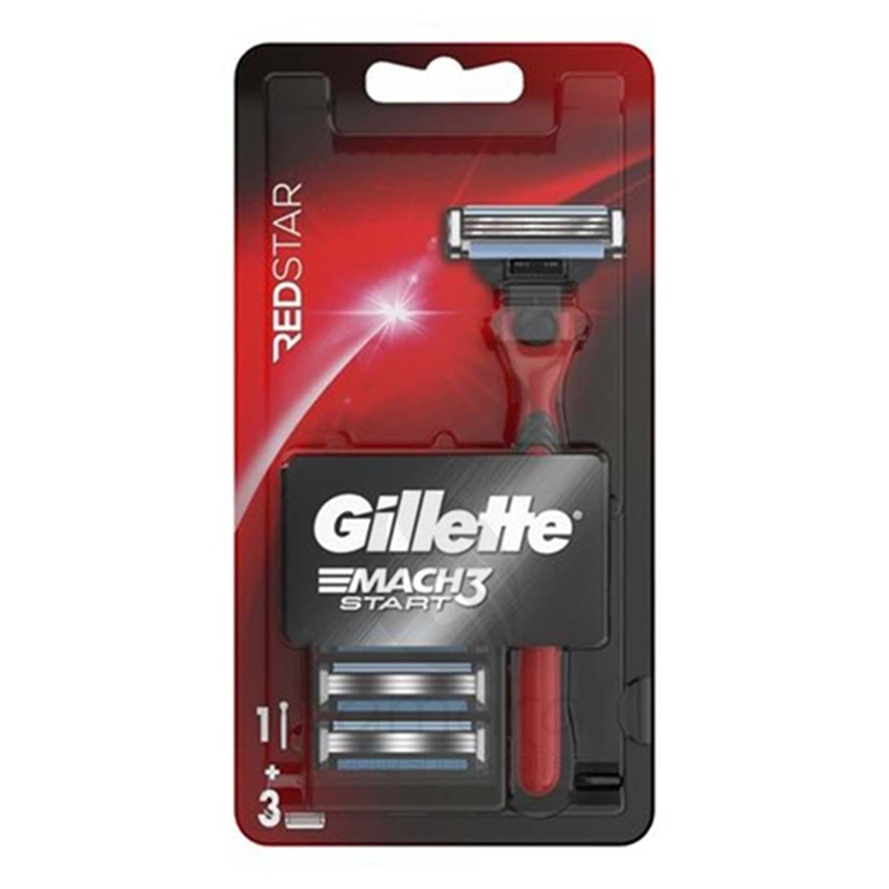 Gillette Mach 3 Start Tıraş Makinesi + 3 Yedek Bıçak Redstar