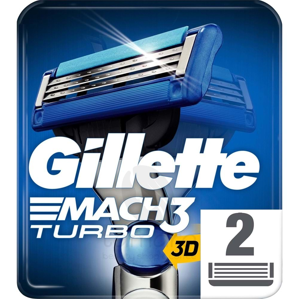 Gillette Mach3 Turbo 2'li Yedek Tıraş Bıçağı