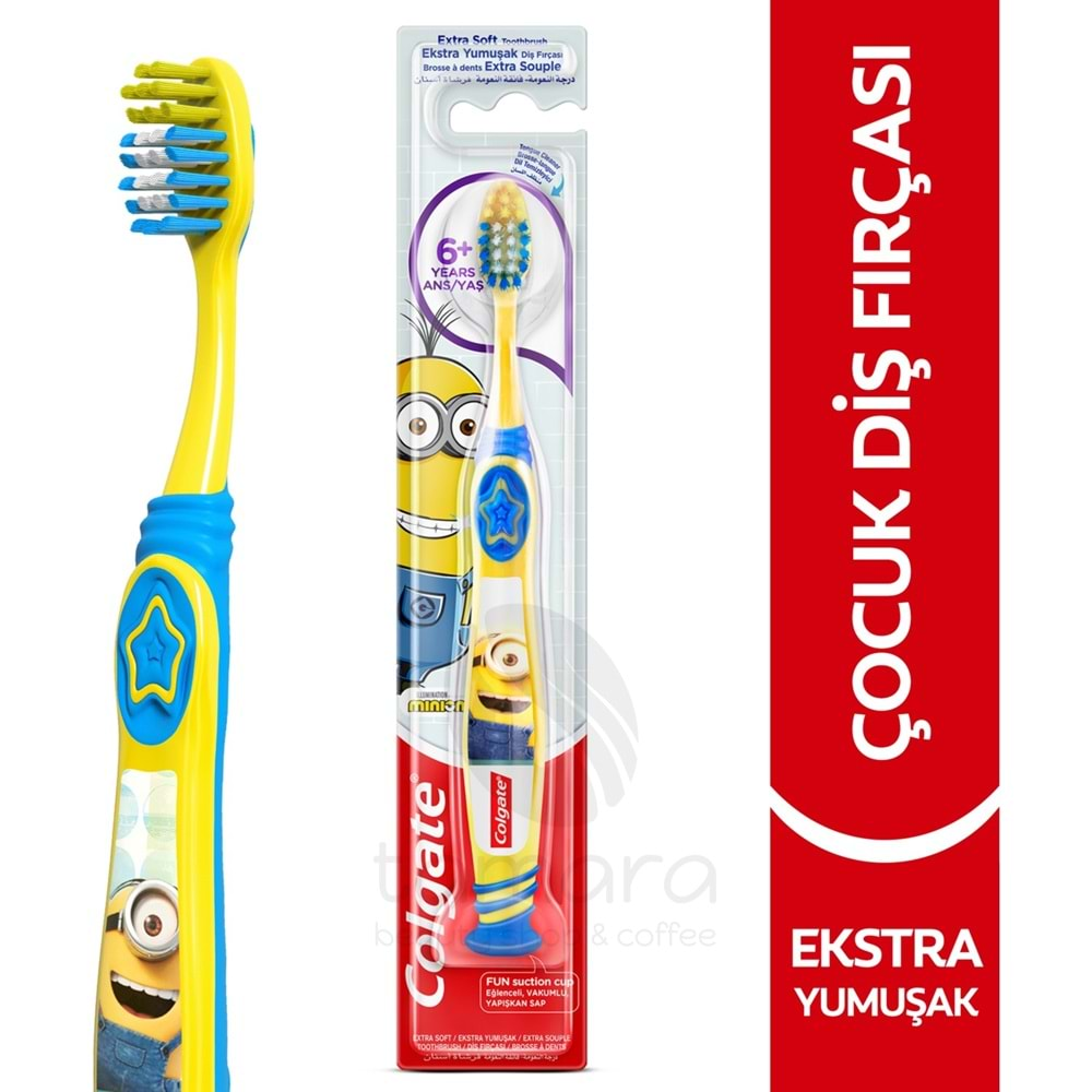 Colgate Minions 6+ Yaş Vakumlu Yapışkan Sap Ekstra Yumuşak Çocuk Diş Fırçası