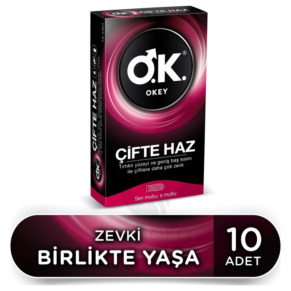 Okey Çifte Haz Prezervatif 10'lu