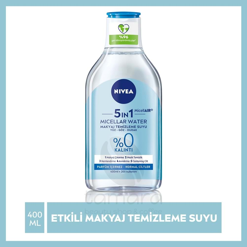 Nivea Micellar Makyaj Temizleme Suyu Canlandırıcı, Normal Ciltler 400ml,Yüz Temizleyici