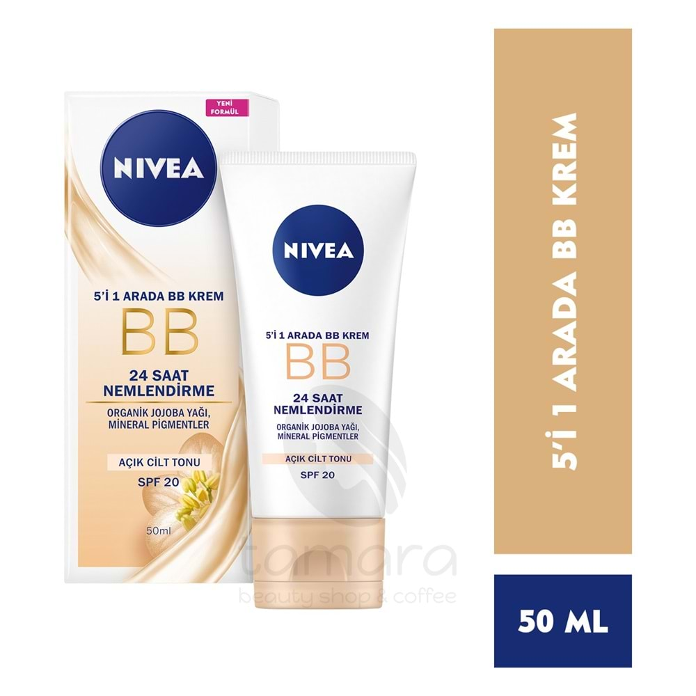 Nivea Essentials BB Krem,24 Saat Nemlendirme + Işıltı Açık Ton Gündüz Kremi 50 ml