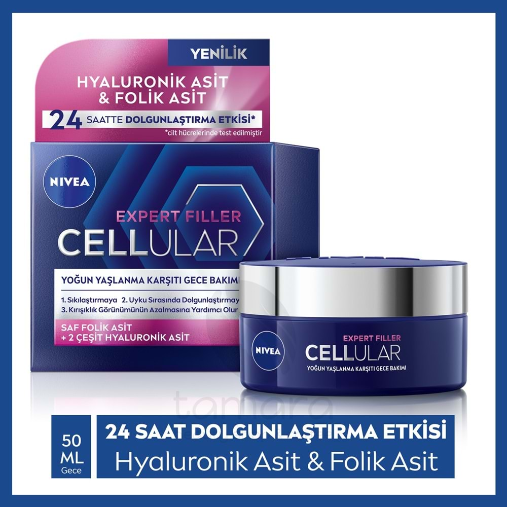 Nivea Cellular Expert Filler Yoğun Gece Yüz Bakım Kremi 50ml