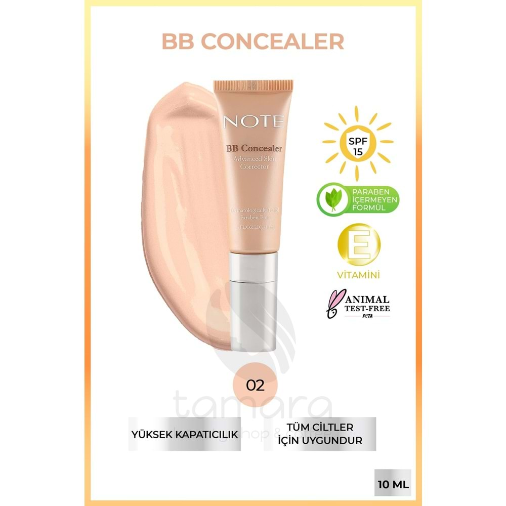 Note BB Concealer SPF 15 Göz Altı Kapatıcısı 02